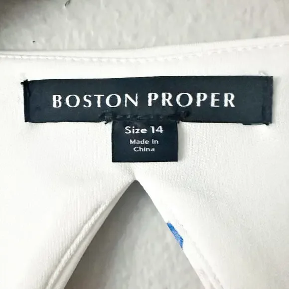 Boston Proper Garden Of Eve Print Square-Neck Scuba Sheath Dress Women’s Size 14 - Picture 6 of 16